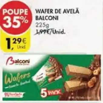 Pingo Doce Wafer de Avelã Balconi 225g promoção