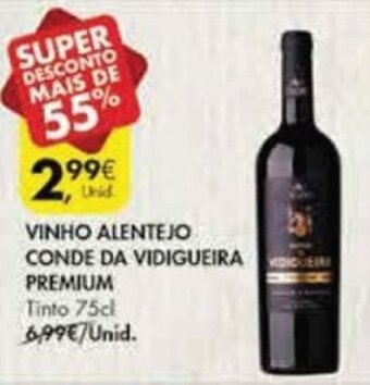 Pingo Doce Vinho Alentejo Conde da Vidigueira Premium 75cl promoção