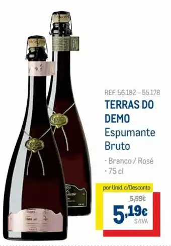 Makro Terras do Demo Espumante Bruto 75cl promoção