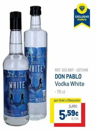 Makro Don Pablo Vodka White 70cl promoção