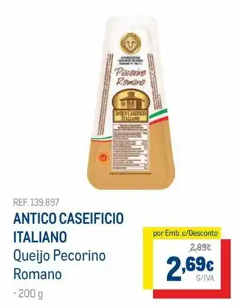 Makro Antico Caseificio Italiano Queijo Pecorino Romano 200g promoção