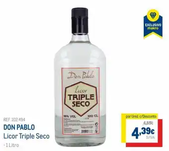 Makro Don Pablo Licor Triple Seco 1L promoção