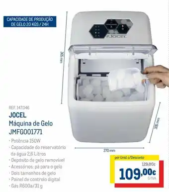 Makro Jocel Máquina de Gelo JMFG001771 promoção
