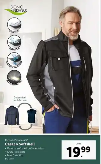 Lidl Parkside Perpormance Casaco Softshell S ao XXL promoção