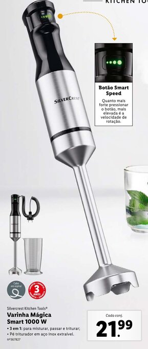 Lidl Silvercrest Kitchen Tools Varinha Mágica Smart 1000W promoção
