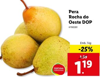 Lidl Pera Rocha do Oeste DOP 1kg promoção