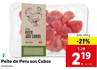 Lidl Peito de Peru aos Cubos 400g promoção