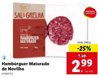Lidl Hambúrguer Maturado de Novilho 340g promoção