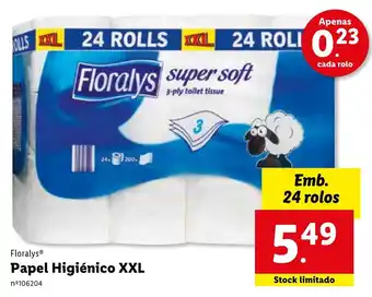 Lidl Floralys Papel Hegiénico XXL 24 Rolos promoção