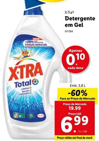 Lidl X-Tra Detergente em Gel 3,8L promoção