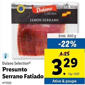 Lidl Dulano Selection Presunto Serrano Fatiado 300g promoção