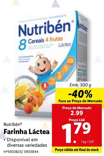 Lidl Nutribén Farinha Láctea 300g promoção