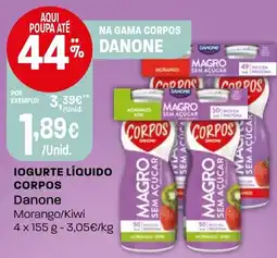Intermarché Iogurte líquido corpos Danone promoção