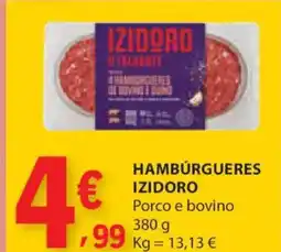 E.Leclerc Hamburgueres izidoro porco e bovino promoção