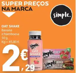 E.Leclerc Oat shake banana e framboesa promoção