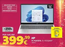 Radio Popular HP PC PORTÁTIL 15-FC0026NP promoção