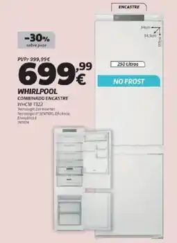 Radio Popular Whirlpool combinado encastre WHC18 T322 promoção
