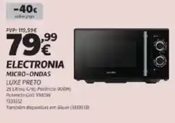 Radio Popular Electronia micro-ondas luxe preto promoção