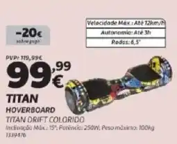 Radio Popular Titan hoverboard titan drift colorido promoção