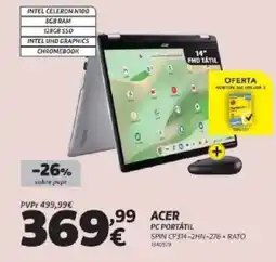 Radio Popular Acer pc portátil promoção