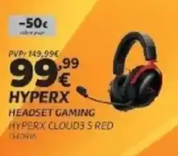 Radio Popular Hyperx headset gaming hyperx cloud3s red 0140916 promoção