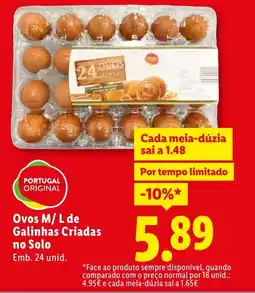 Lidl Ovos M/L de Galinhas Criadas no Solo promoção
