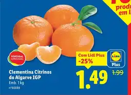 Lidl Clementina Citrinos do Algarve IGP promoção