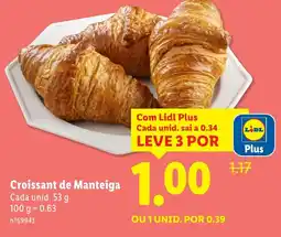 Lidl Croissant de Manteiga Cada unid promoção