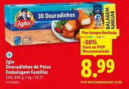 Lidl Iglo Douradinhos de Peixe Embalagem Familiar promoção