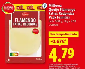 Lidl Milbona Queijo Flamengo Fatias Redondas Pack Familiar promoção