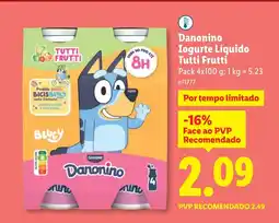 Lidl Danonino Iogurte Líquido Tutti Frutti promoção