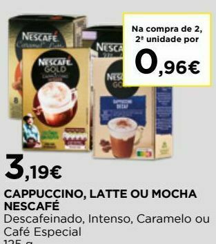 El Corte Inglés Capuccino nescafé promoção