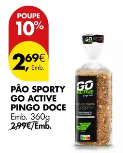 Pingo Doce Pão sporty go active pingo doce promoção