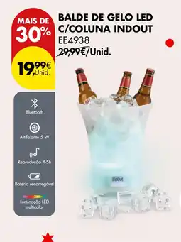 Pingo Doce Balde de gelo led c/coluna indout promoção