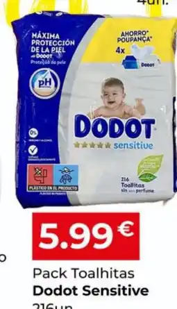 Miranda Supermercados Pack Toalhitas Dodot Sensitive promoção