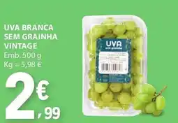 E.Leclerc Uva branca sem grainha vintage promoção