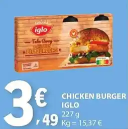 E.Leclerc Chicken burger iglo promoção
