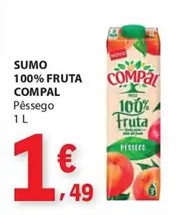E.Leclerc Sumo 100% fruta compal pêssego promoção