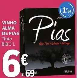 E.Leclerc Vinho alma de pias tinto bib promoção