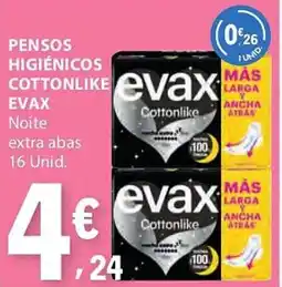 E.Leclerc Pensos higiénicos cottonlike evax promoção