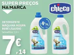 E.Leclerc Chicco detergente máquina roupa bebé líquido sensitive promoção