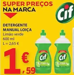 E.Leclerc Cif detergente manual loiça limão verde promoção