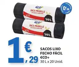E.Leclerc Sacos lixo fecho fácil €co+ promoção