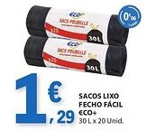 E.Leclerc Sacos lixo fecho fácil €co+ promoção