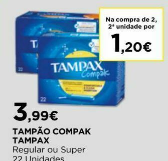 El Corte Inglés Tampão tampax promoção