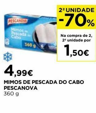 El Corte Inglés Peixe congelado pescanova promoção