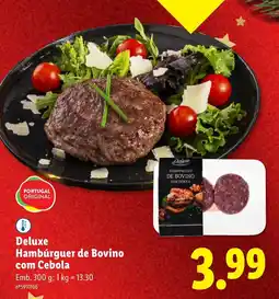 Lidl Deluxe Hambúrguer de Bovino com Cebola promoção
