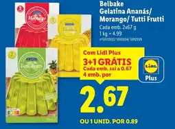 Lidl Belbake Gelatina Ananás/ Morango/ Tutti Frutti promoção