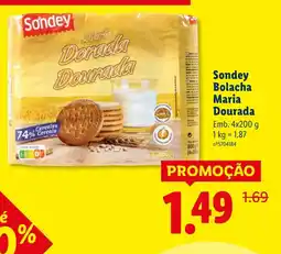 Lidl Sondey Bolacha Maria Dourada promoção