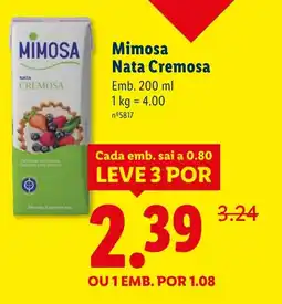 Lidl Mimosa Nata Cremosa promoção